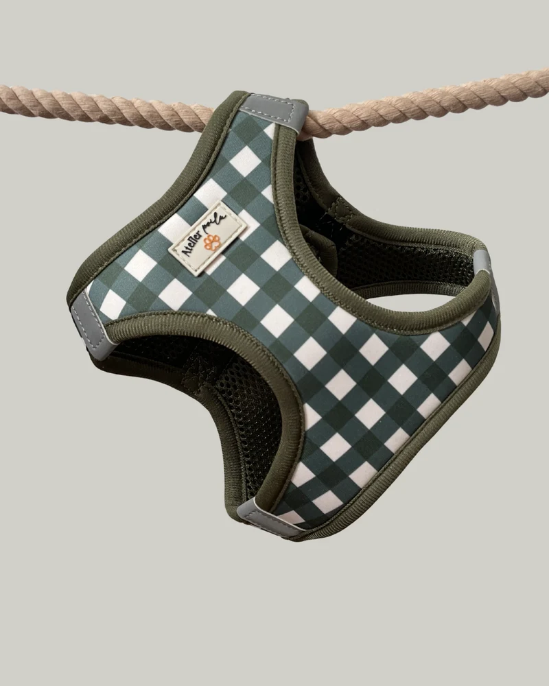 Harnais Step-in Vichy vert