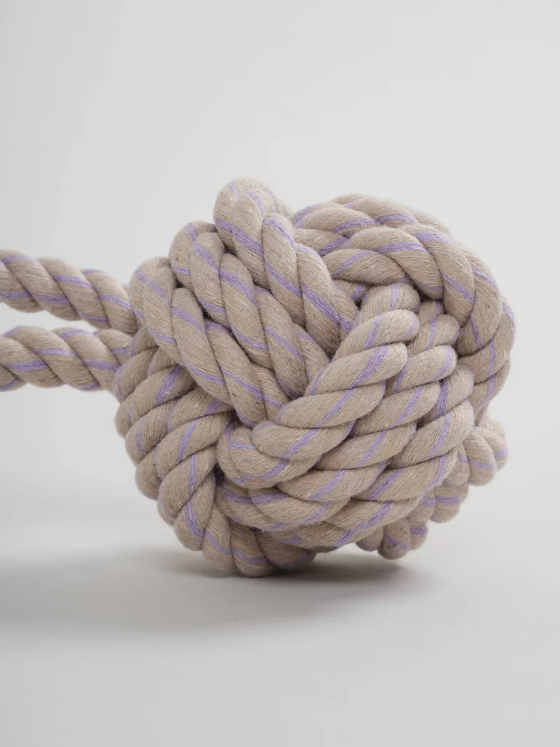 Jouet en corde taupe et violet