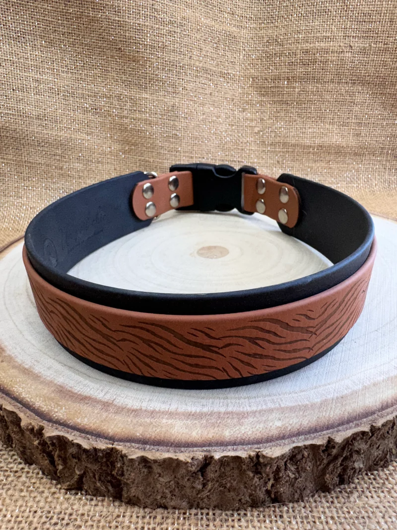 Collier pour chien bicolore en Biothane à attache rapide – Sur mesure NON AJUSTABLE