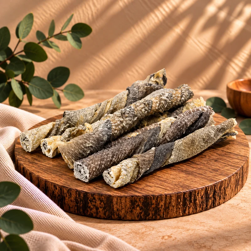 Bâtonnet de peau de poisson séchée
