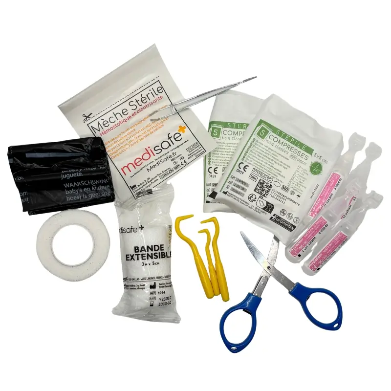 Kit de secours pour chien compact – Trousse de premiers soins pour urgence et balade