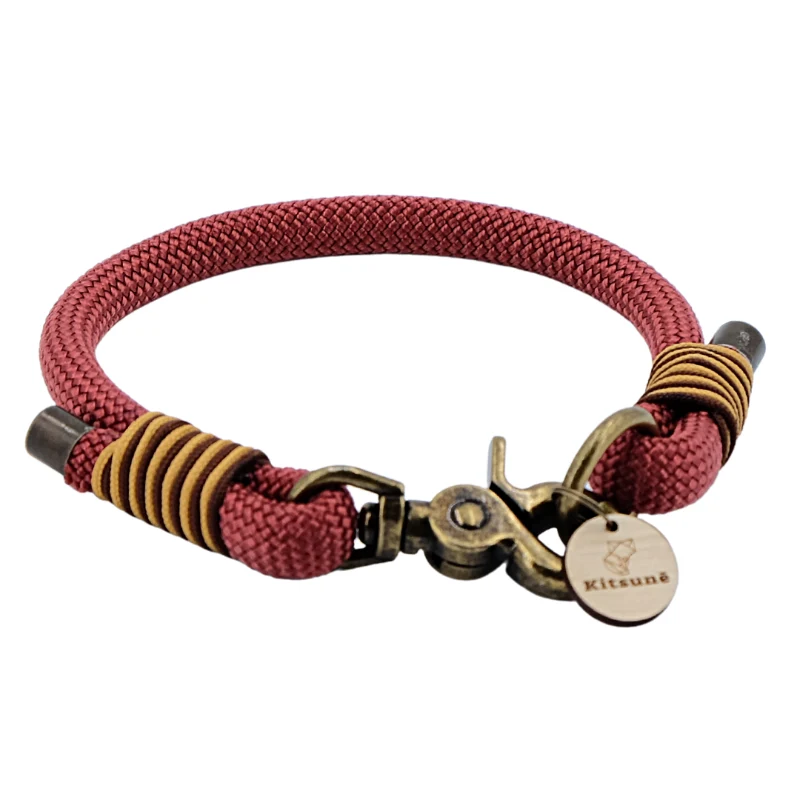 Collier chien paracorde rouge rouille - SAHARA