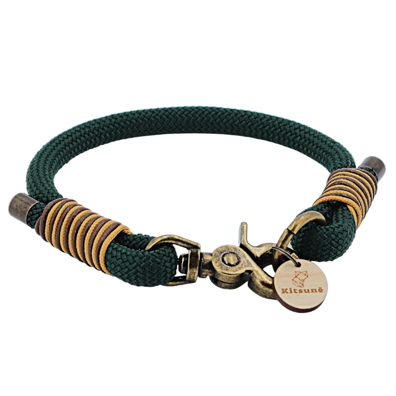 Collier chien paracorde vert - FORÊT