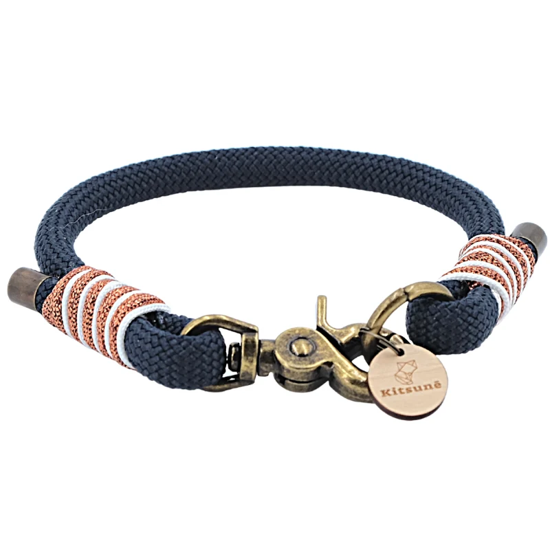 Collier chien paracorde bleu marine - OCEAN
