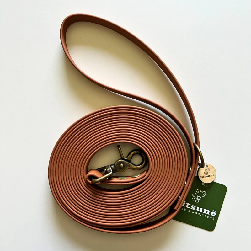 Longe pour chien en biothane marron