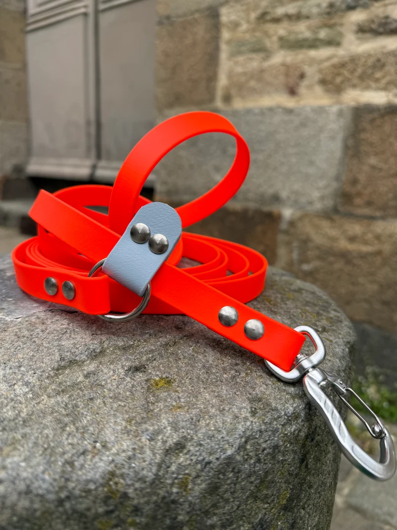 Laisse kit main libre Ultra renforcé -orange néon