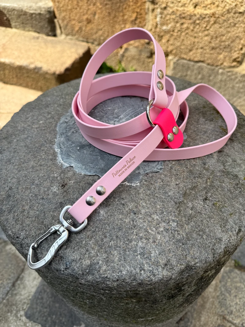Laisse kit main libre Ultra renforcé -Rose Pastel & Rose néon