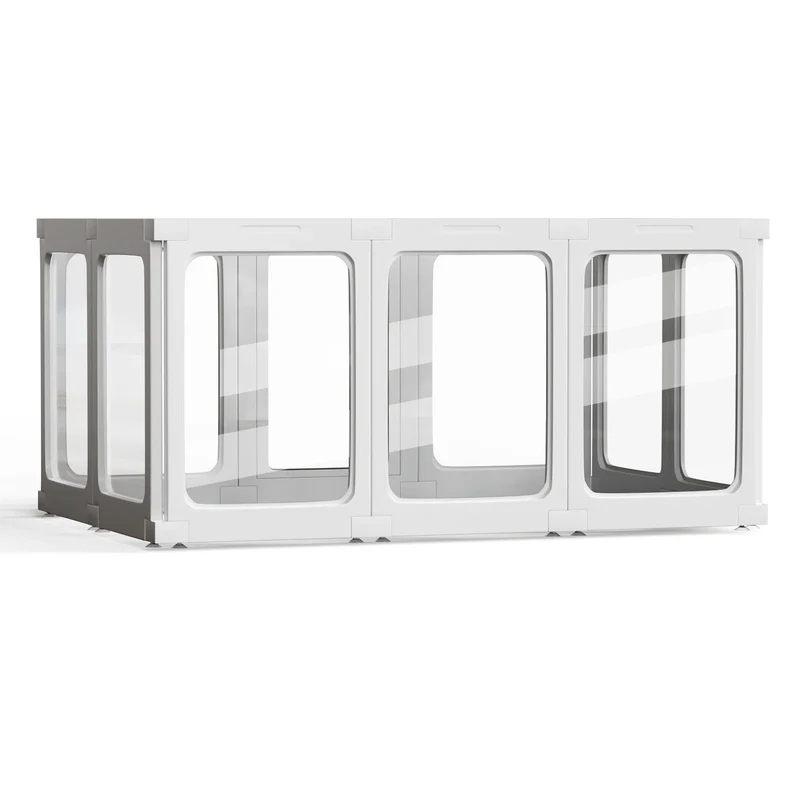 Parc Chien Modulable Panneaux à Clipser 60 cm Blanc