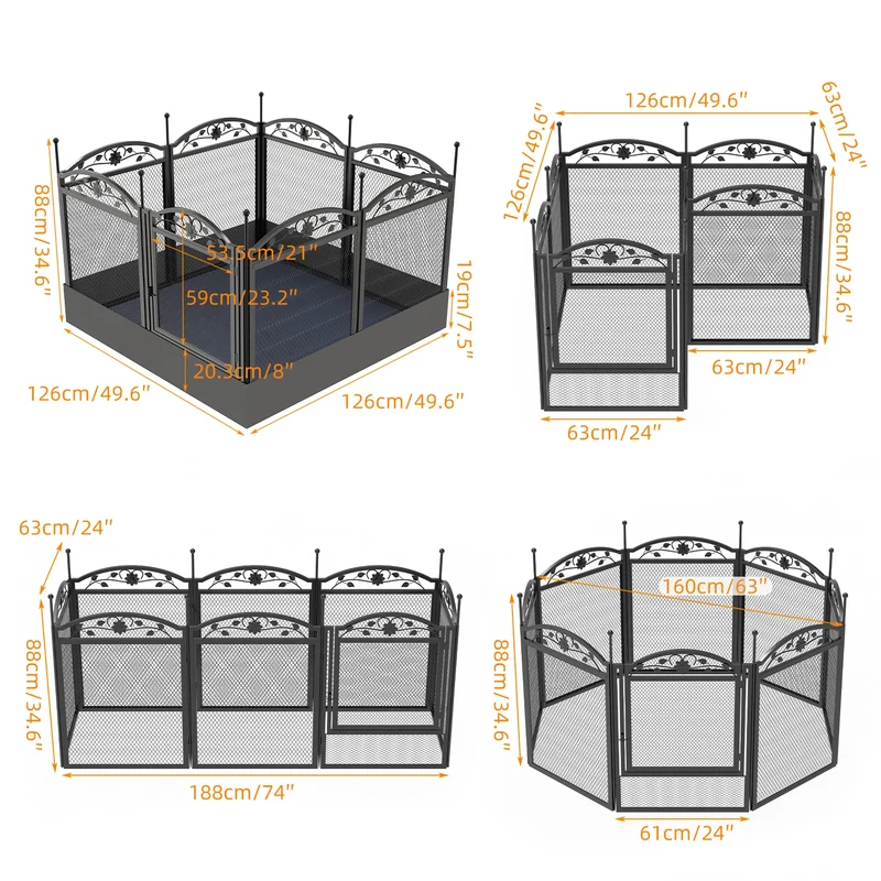 Parc pour Chien RapDuty 8 Panneaux Métal Extérieur