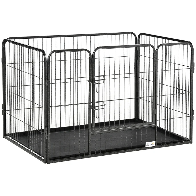 Enclos Parc pour Chien PawHut 4 Panneaux Grillagés 109 cm