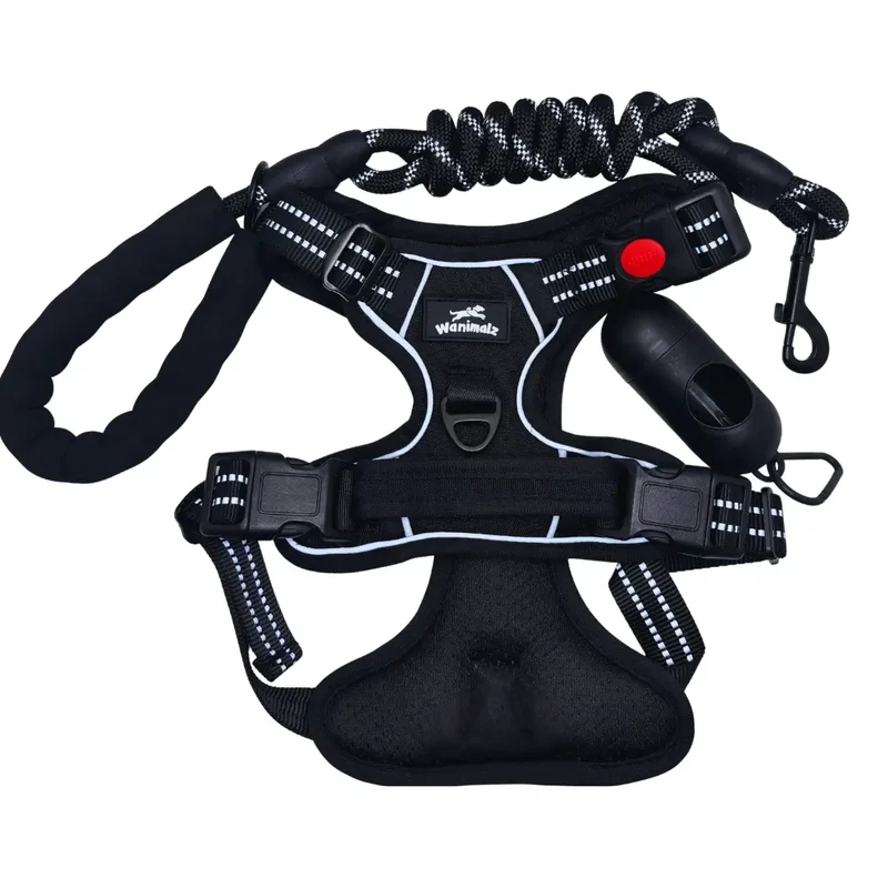 Kit promenade chien 3-en-1 avec harnais anti-traction