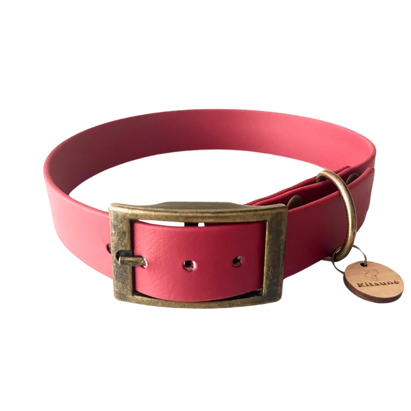 Collier biothane rouge - VERMILLON