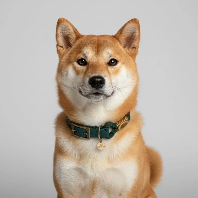 Collier chien original biothane et paracorde vert foncé