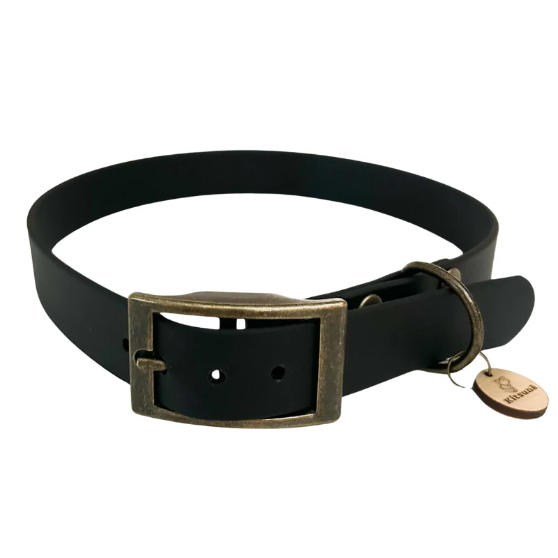 Collier biothane noir - REGLISSE