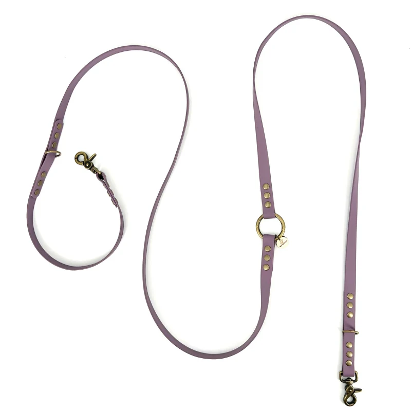 Laisse multiposition chien biothane mauve - LILAS