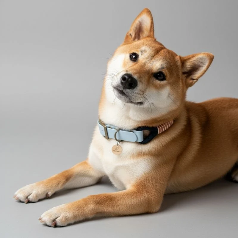 Collier chien bimatière biothane et paracorde bleu