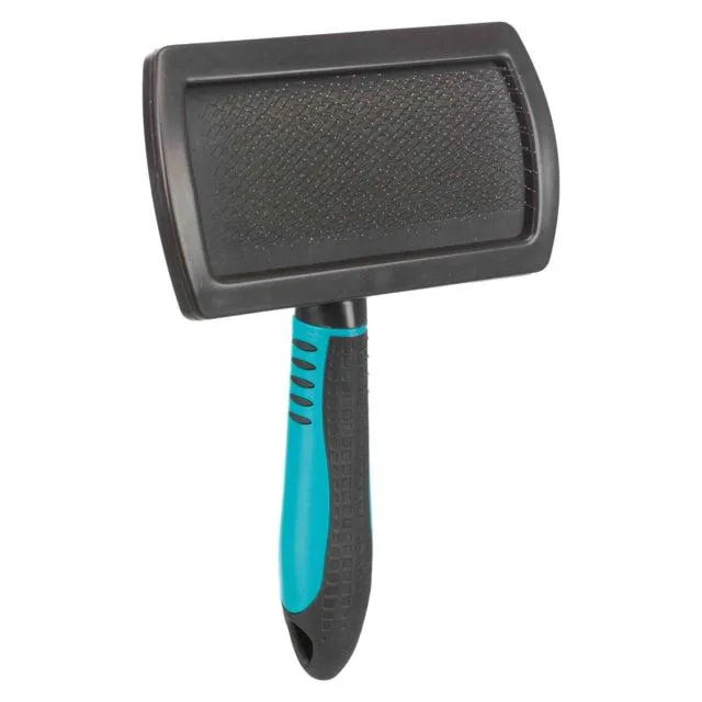 Carde souple, en plastique/poils métal, 12 × 20 cm