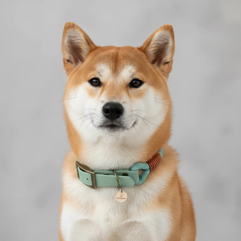 Collier chien bimatière biothane et paracorde vert d'eau
