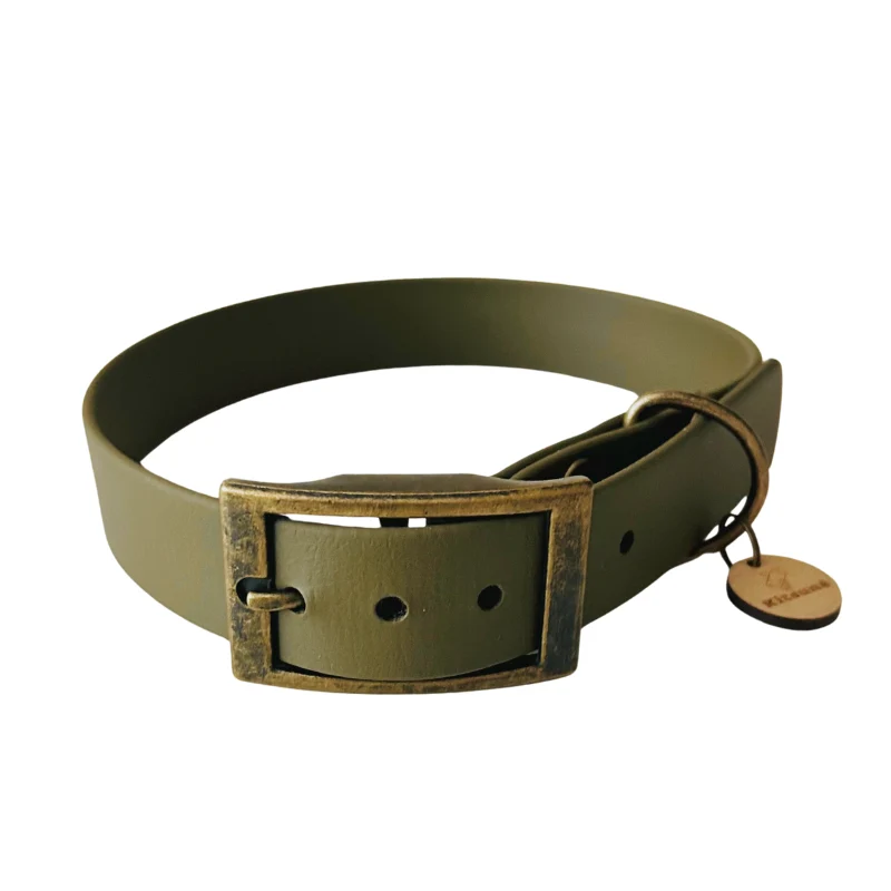 Collier biothane kaki - OLIVE