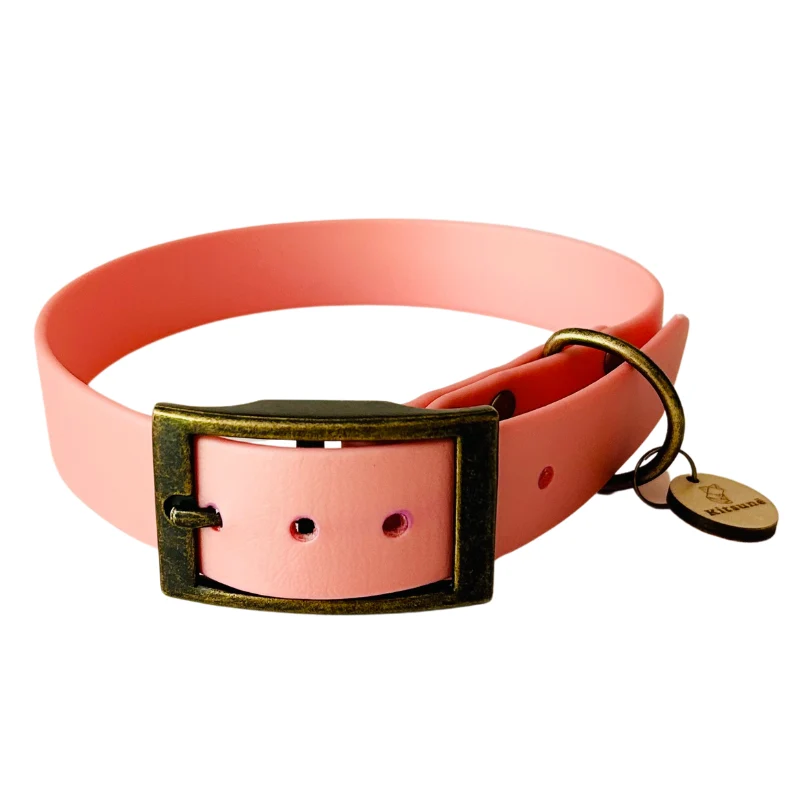 Collier biothane rose - Bonbon Rose