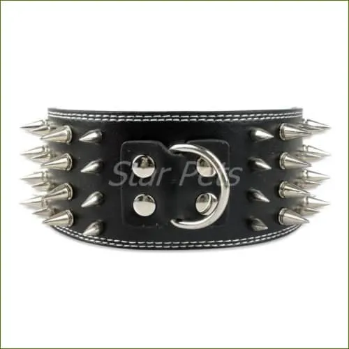 Collier large en cuir PiLO 7.5cm avec pointes décoratives
