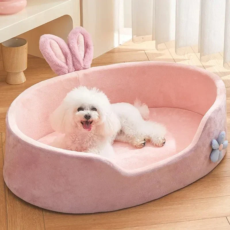 Panier Velours Côtelé Rose Chien Princesse