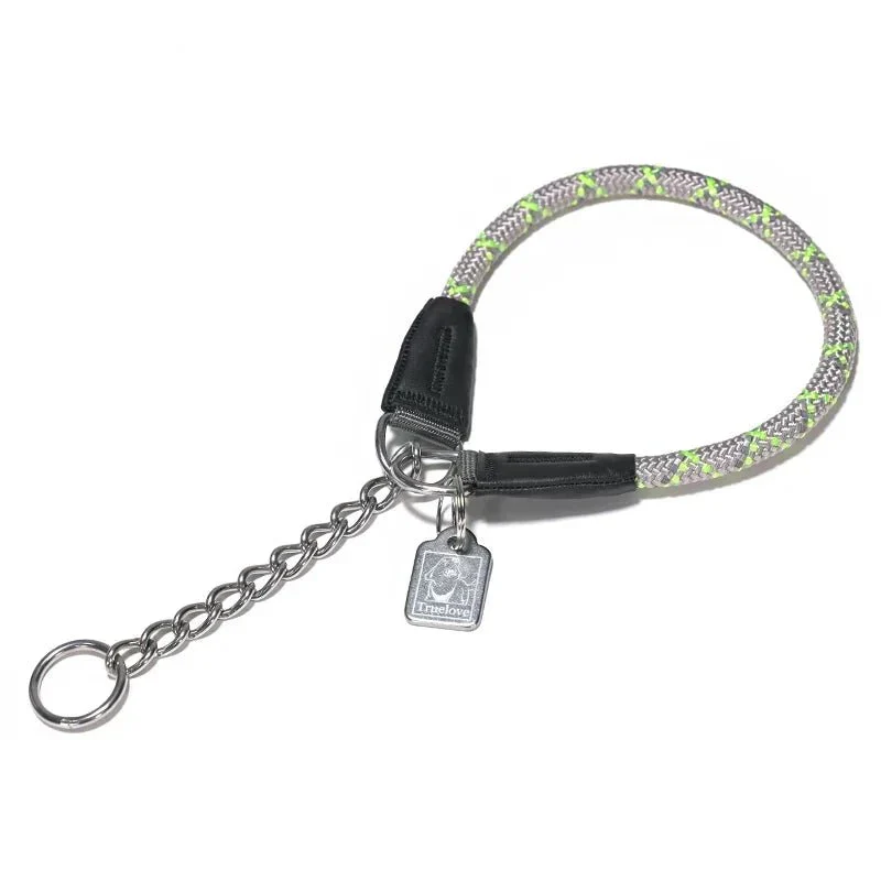 Collier Étrangleur Corde Gris Vert Gros Chien