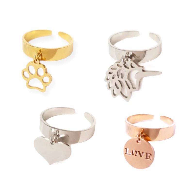 Bague acier avec motif