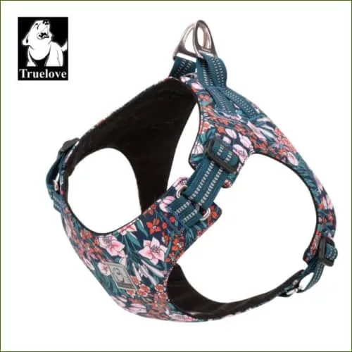 Harnais gilet motif floral pour petit chien et chiot
