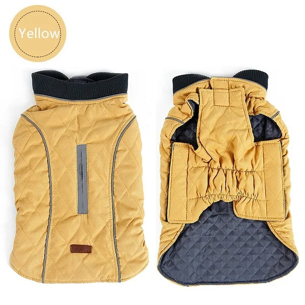 Manteau Rétro Matelassé Col Côtelé Grand Chien