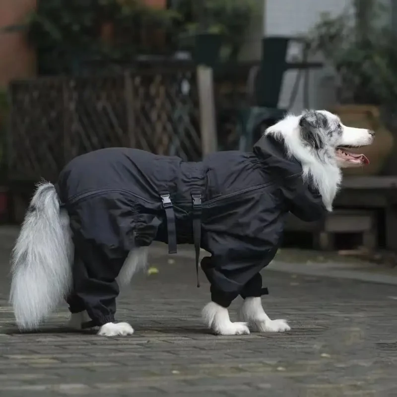 Manteau Imperméable 4 Pattes Réglable Grande Taille Chien