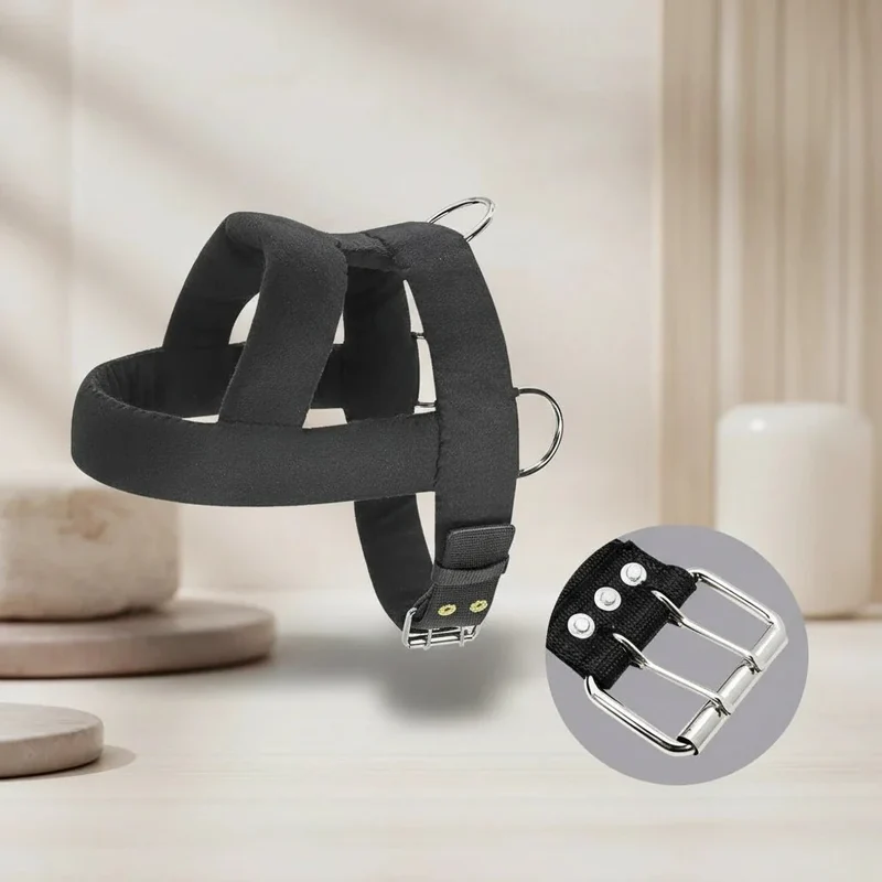 Harnais Y Molletonné Cuir Noir Gros Chien