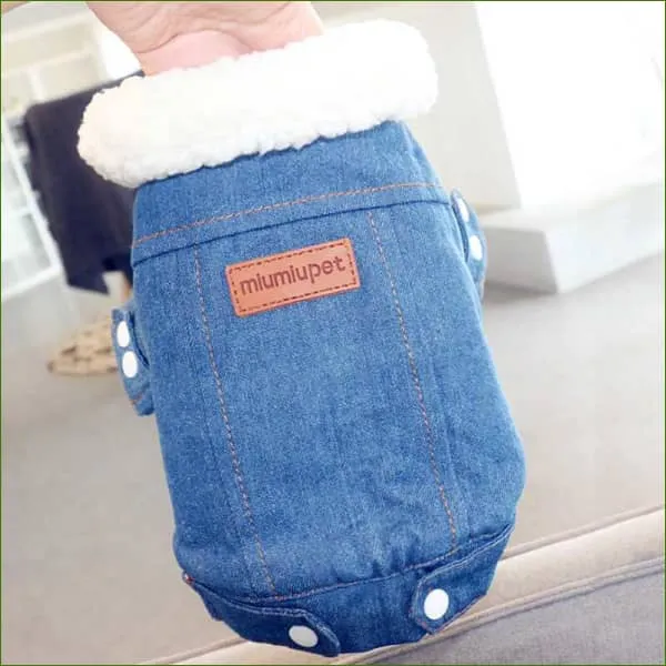 Veste en Jean IDEPET pour chien - modèle de luxe doublée de polaire