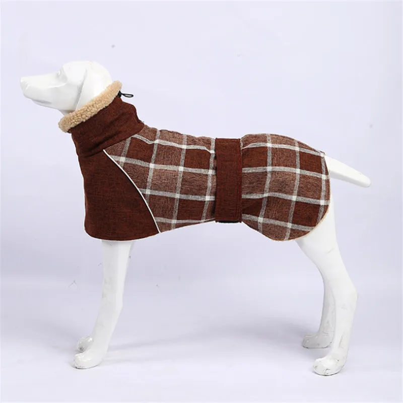 Manteau Carreaux Réfléchissant Hiver Gros Chien
