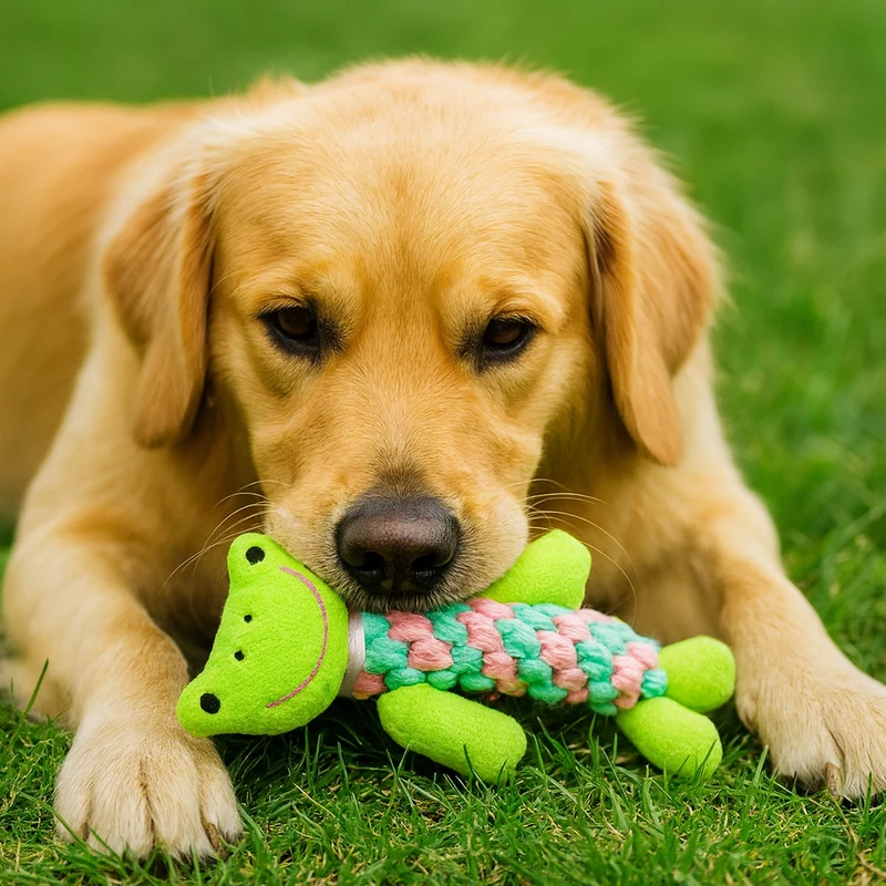 Jouet Corde Grenouille Mordant Gros Chien 20cm
