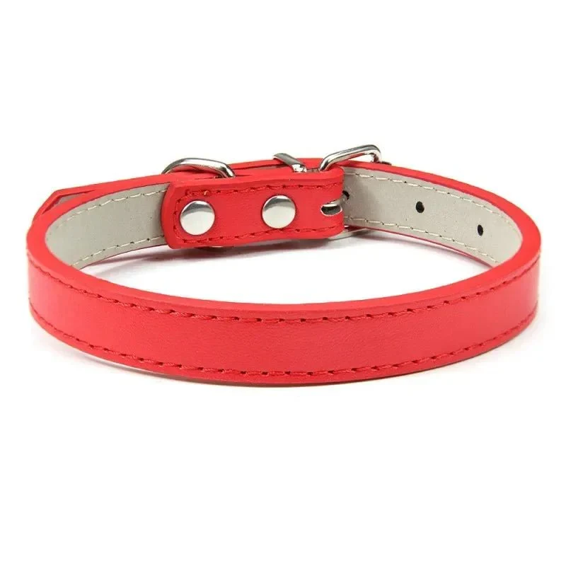 Collier Cuir PU Ajustable Petit Gros Chien