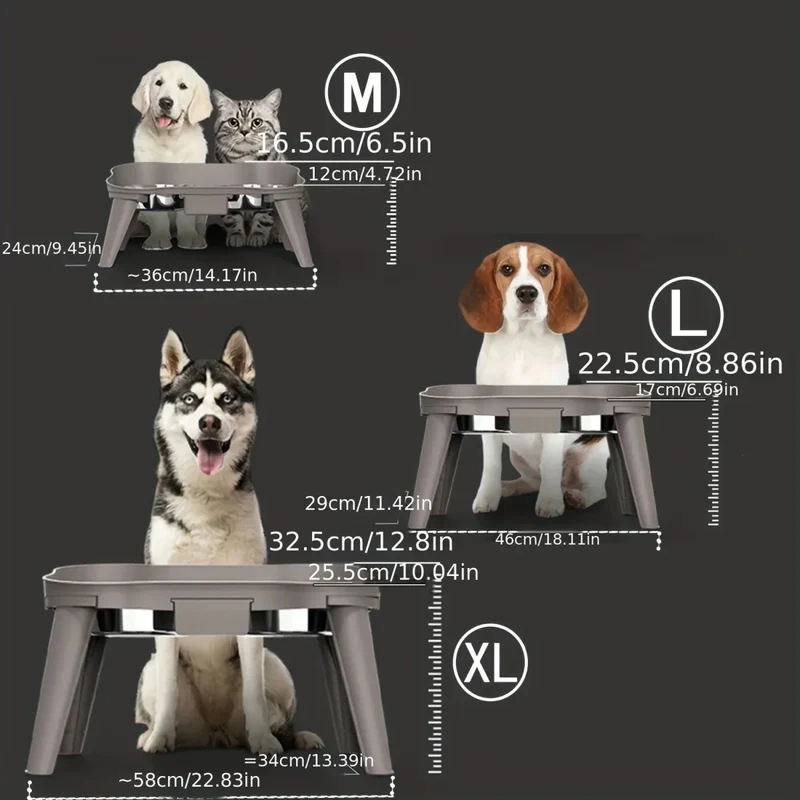 Gamelle Surélevée Ergonomique Inox Gros Chien