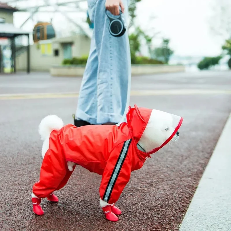 Imperméable Rouge Gros Chien 6 Tailles