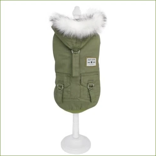 Manteau chaud avec capuche en fourrure pour chiens
