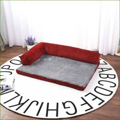 Matelas mousse avec traversin pour chien - déhoussable