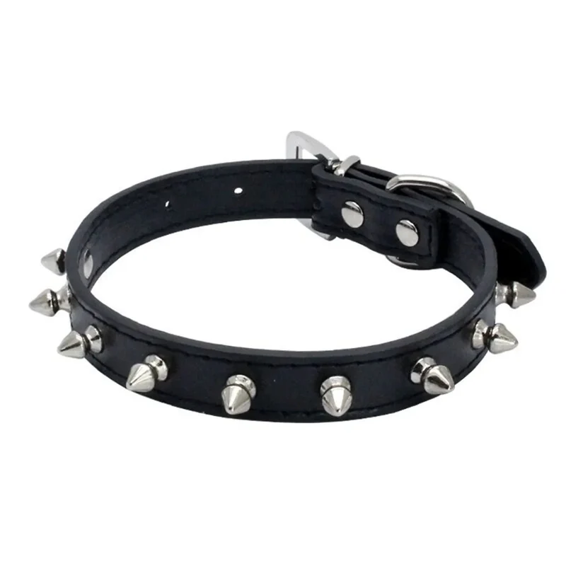 Collier Cuir Clouté Noir Gros Chien