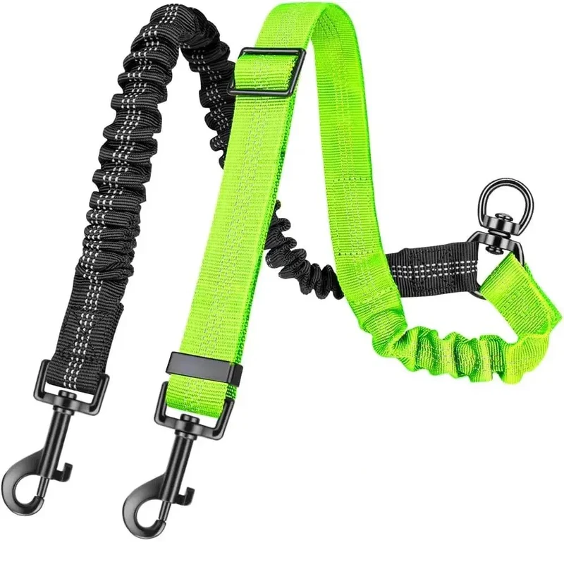 Laisse Double Anti-Traction Amortisseur Gros Chien