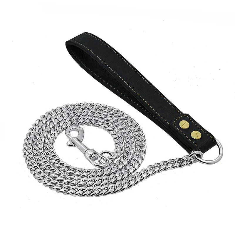 Laisse Chaîne Inox 120cm Gros Chien