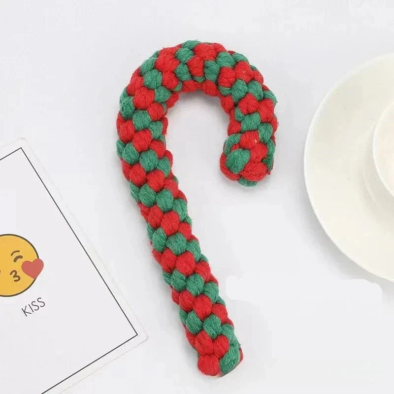 Jouet Corde Noël Sucre Orge Gros Chien