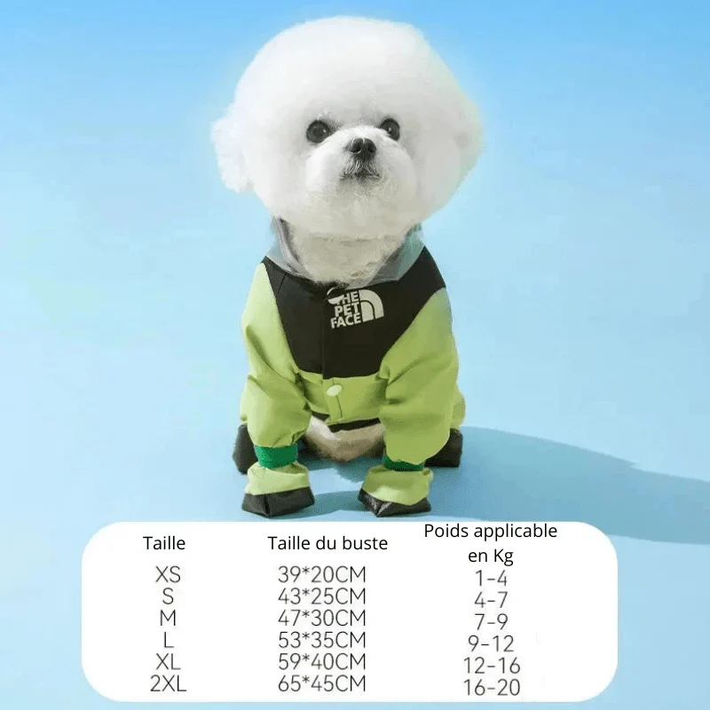Imperméable Intégral Petit Gros Chien Combinaison