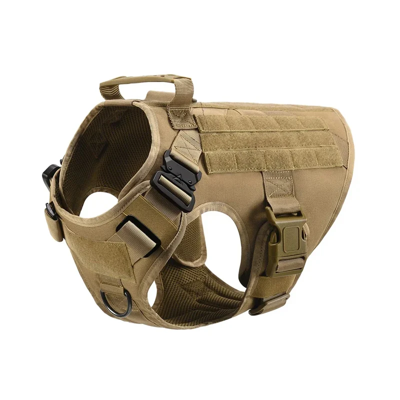 Harnais Tactique Marron Nylon Gros Chien