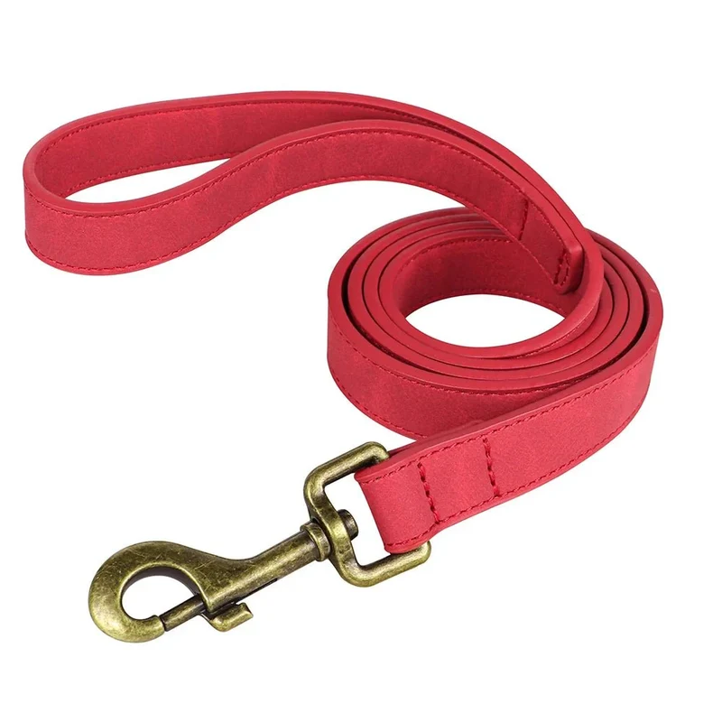 Laisse Cuir 120cm Gros Chien Pleine Fleur