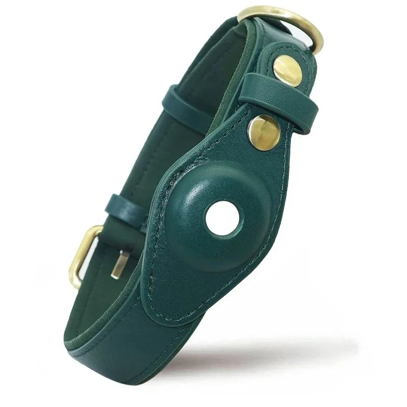 Collier AirTag Cuir Véritable Gros Chien