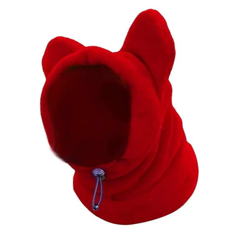 Cagoule Polaire Chien Hiver Rouge