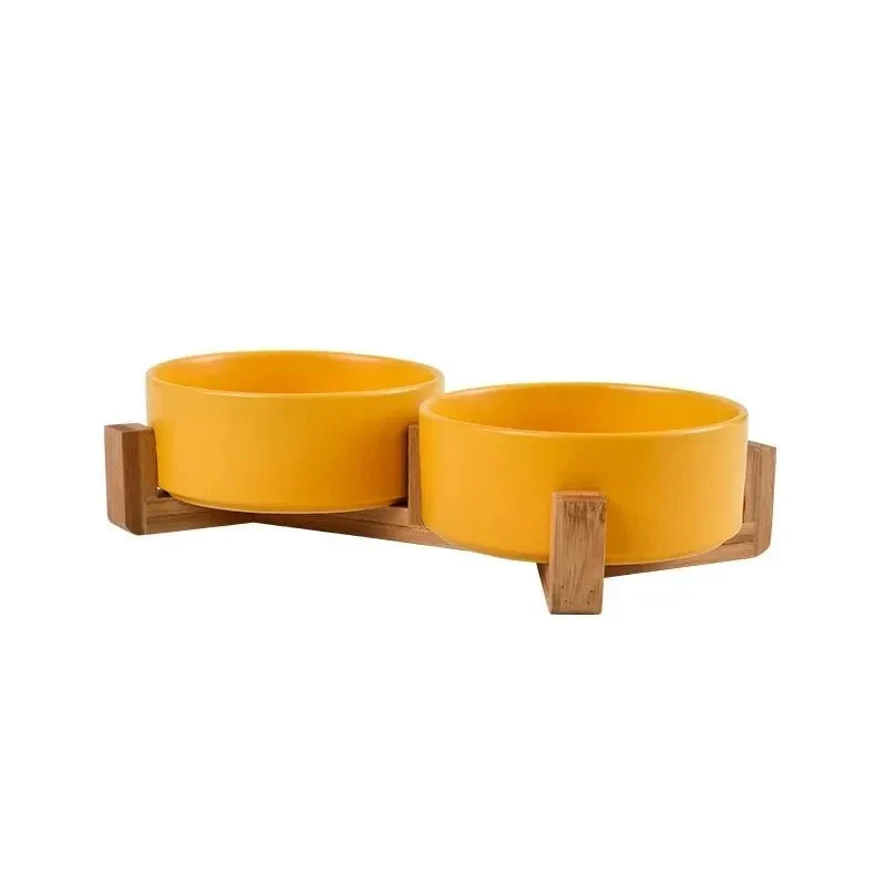 Gamelle Double Céramique Bois Chien Design